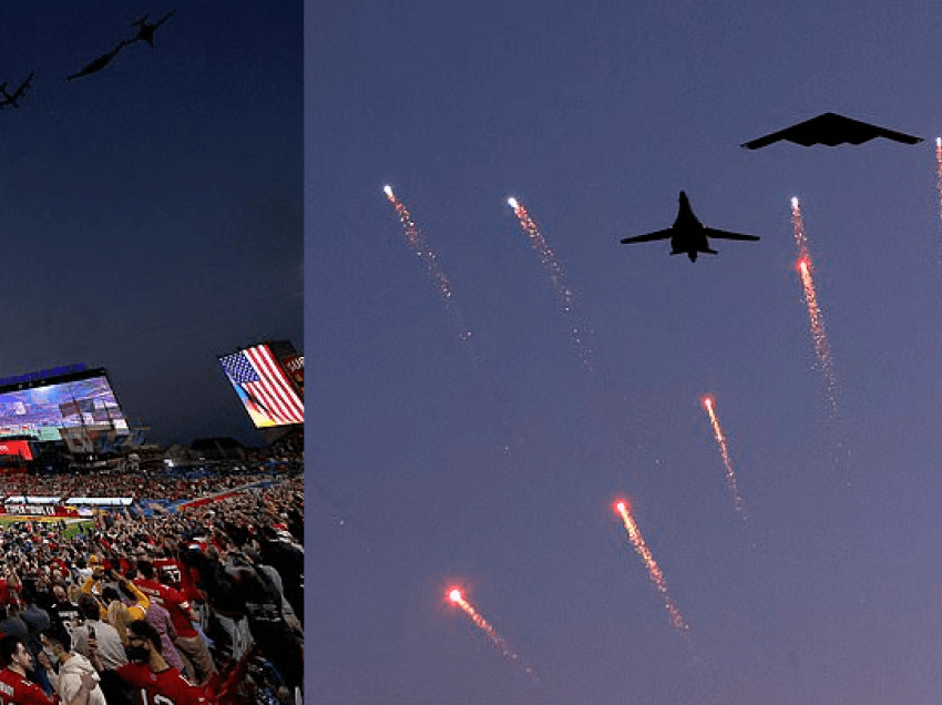 SHBA, forcat ajrore fluturojnë bombarduesit gjigandë mbi finalen e Super Bowl