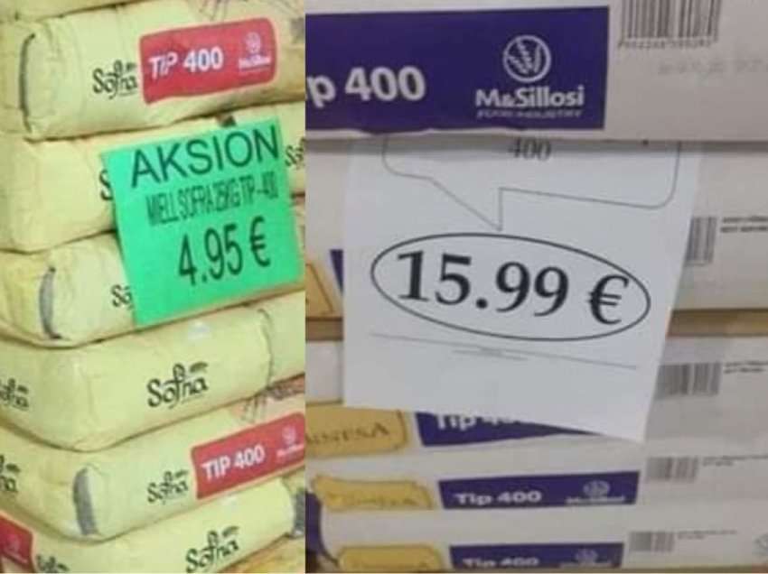 Ngritja ekstreme e çmimeve: Një vit më parë thesi i miellit kushtonte 4,95 euro, sot sasia e njëjtë shitet 16 euro