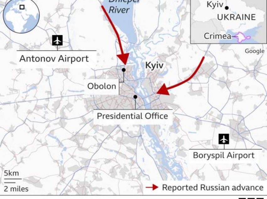 Rusia ripushton Aeroportin e Kievit me 200 helikopterë, vret 200 ukrainas