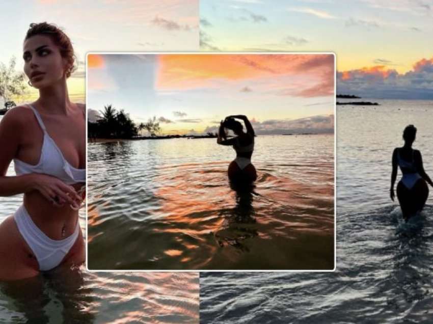 Luana Vjollca merr vëmendje me pozat në bikini gjatë perëndimit të diellit nga pushimet në ishullin Mauritius