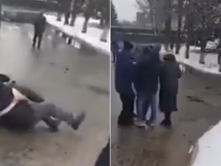 Momenti kur ushtari rus gjuan me armë civilin ukrainas dhe e plagos në këmbë