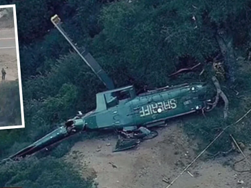 Pamje dramatike të helikopterit të rrëzuar të policisë me 6 vetë në bord në masivin malor në SHBA
