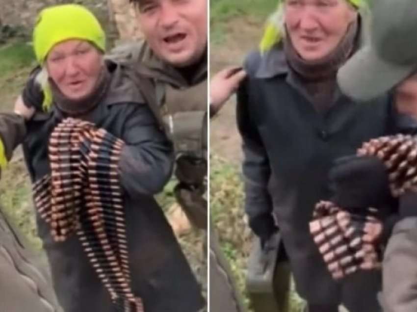 Pamjet e rralla, e moshuara në Kherson iu dhuron municion ushtarëve ukrainas 