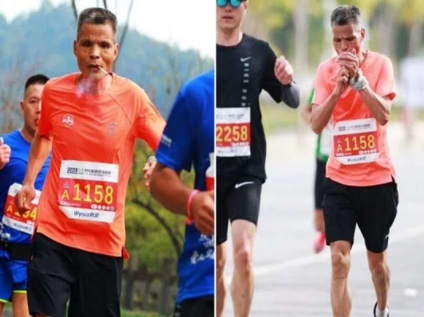 Kinezi vrapoi një maratonë për tre orë e gjysmë duke pirë duhan gjatë gjithë kohës
