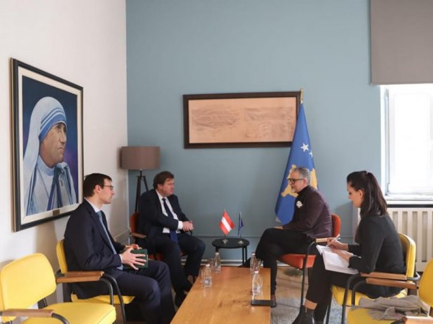 Ministri Vitia takohet me ambasadorin austriak, diskutohet për mundësitë e zgjerimit të bashkëpunimit mes dy shteteve