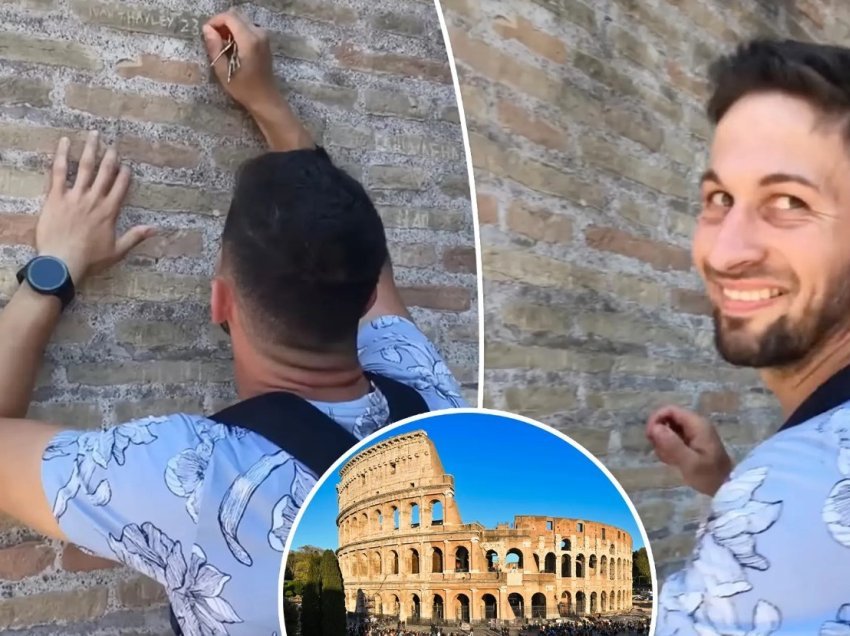 Gdhendi emrin e tij dhe të fejuarës në murin e Koloseut, turisti rrezikon dënim me burg dhe gjobë 15,000 €