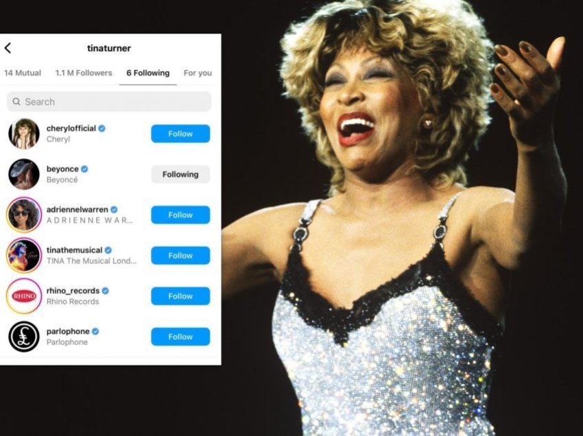 Tina Turner ndiqte vetëm gjashtë persona në Instagram – në mesin e tyre Beyonce