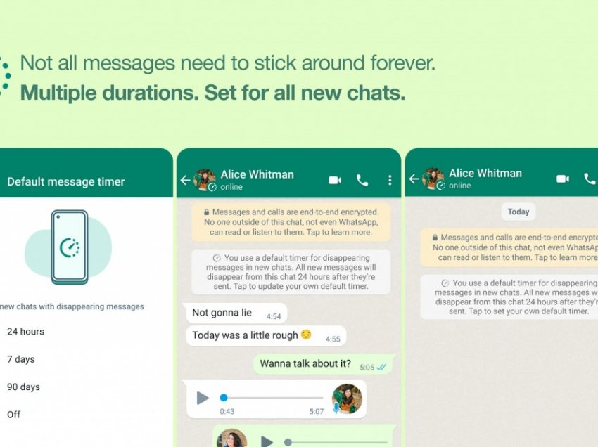 Përditësim i ri i WhatsApp-it/ “Mesazhet që zhduken”