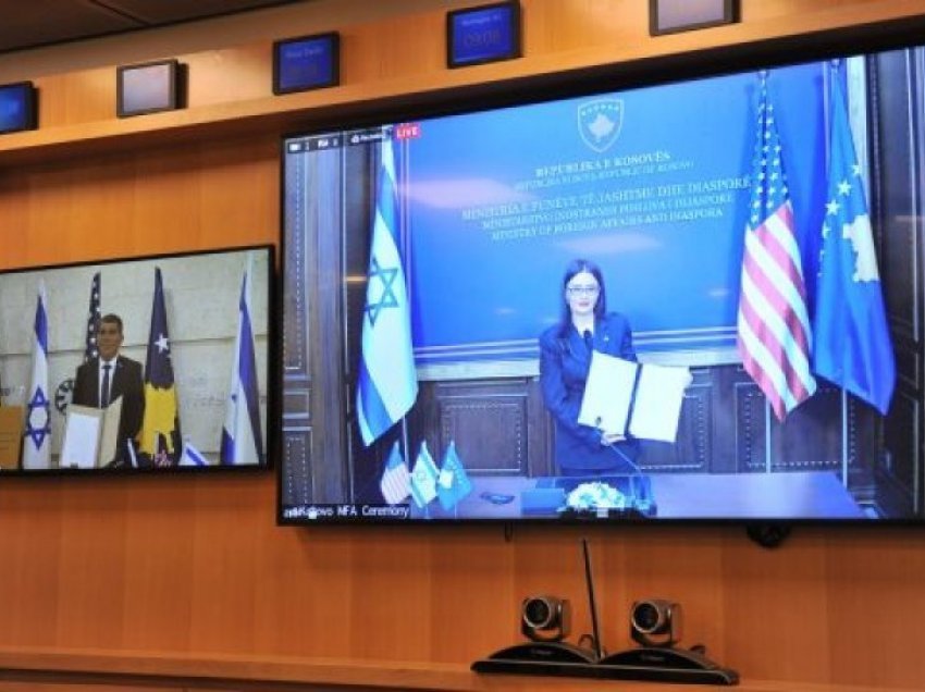 Ja si duken pamjet e momentit të nënshkrimit të njohjes së Kosovës brenda ministrisë së Jashtme izraelite
