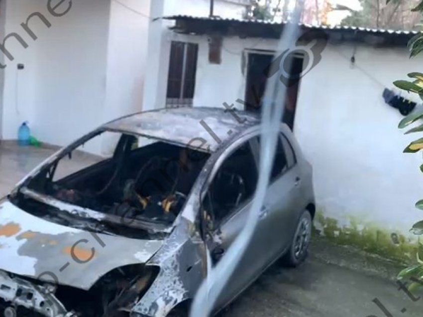 Detajet/ Automjeti i djegur në Vlorë në pronësi të punonjësit të Kadastrës