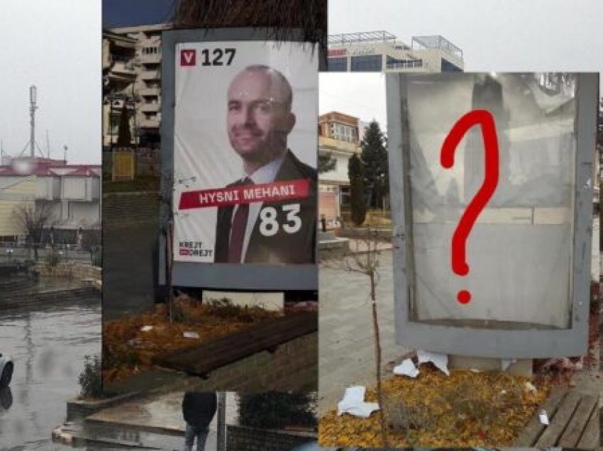 Skenderaj: Qytetarët zhdukin banerin e kandidatit të VV-së, Mehani: Ndalni gjuhën e urrejtjes