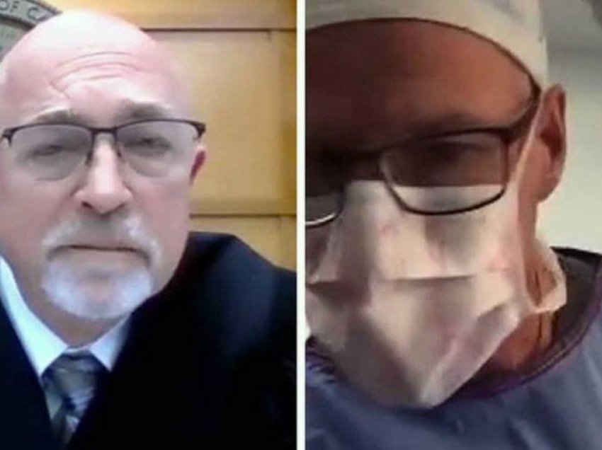 Kirurgu amerikan merr pjesë në një seancë gjyqësore online derisa po operonte një pacient