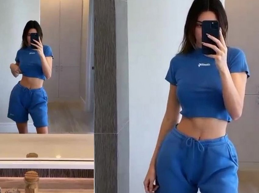 Kendall Jenner ekspozon barkun e tonifikuar me poza para pasqyrës