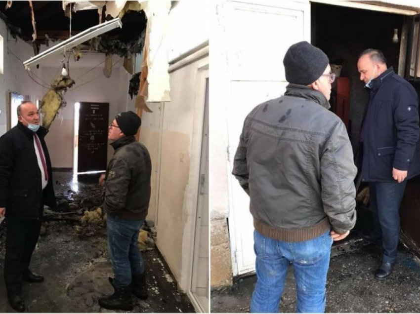 Bulliqi vizitoi shkollën në fshatin Llugë, e cila u përfshi nga zjarri