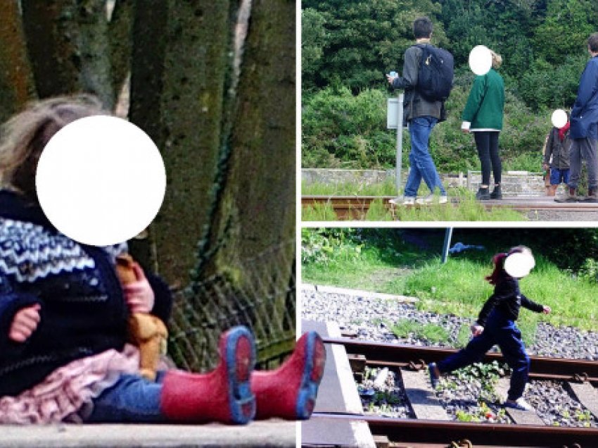E frikshme/ Për ‘foto të rrezikshme’, prindërit ulin vogëlushen në shinat e trenit