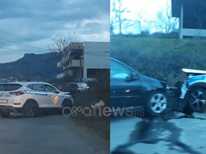 Makina e Policisë përfshihet në një aksident në Elbasan
