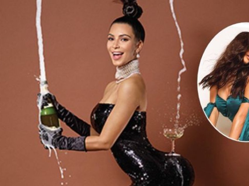 Arbenita ‘realizon’ pozën e famshme të Kimit me shampanjë në të pasme