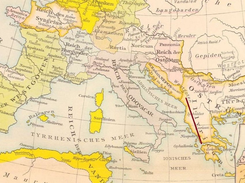 Harta e vitit 476, shqiptarët janë pasardhës të drejtpërdrejtë të Ilirëve