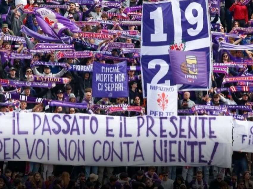 Ultrasit e Fiorentinës shpalosin banderolën kundër stemës së re