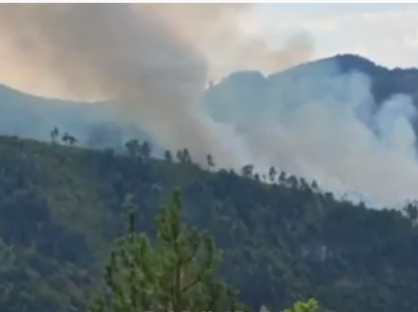 Zjarr i madh në kufirin midis Shqipërisë dhe Greqisë, kërkohet ndërhyrja me helikopterë