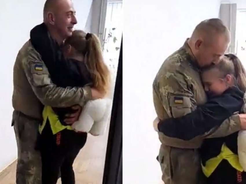 Momenti emocionues, ushtari ukrainas takohet me vajzën e tij pas nëntë muajve