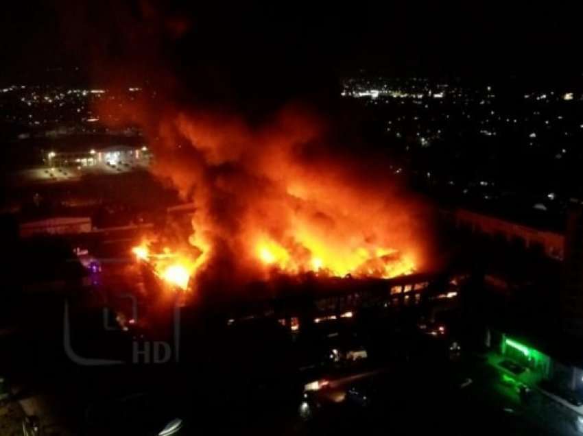 Publikohet videoja nga ajri ku tregonë më së miri se sa i madh ishte zjarri në Viva Fresh Store në Ferizaj
