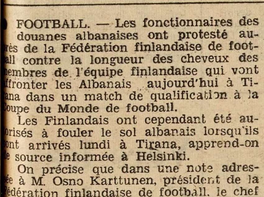 Combat (1973) / Polemika me flokët e futbollistëve të kombëtares finlandeze në doganën shqiptare : “Të rinjtë tuaj janë të pahijshëm”