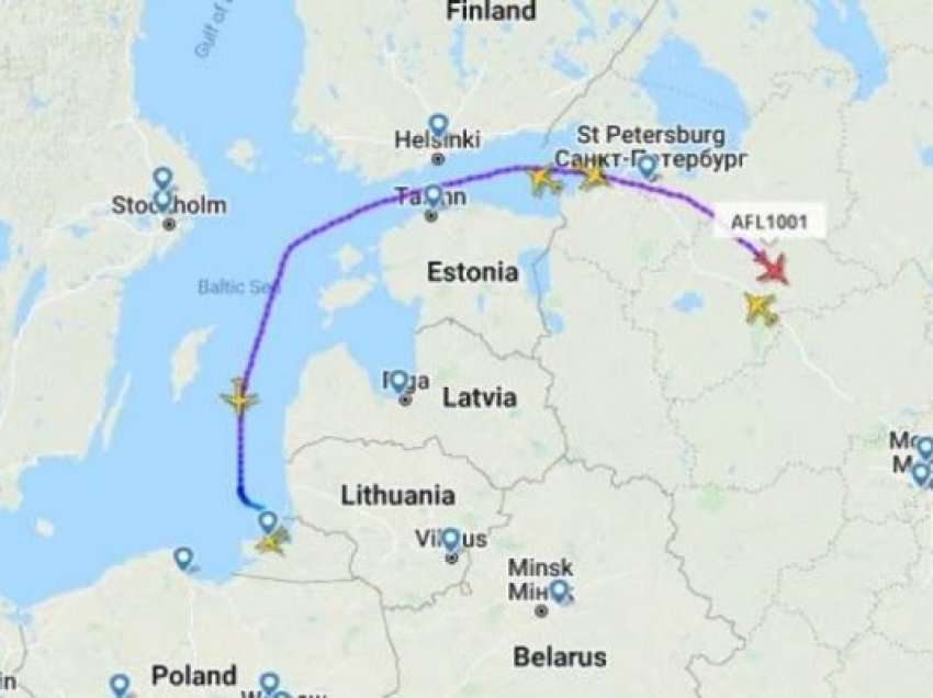 Avionët rusë i bien rreth e rrotull për të shmangur hapësirën ajrore të BE-së