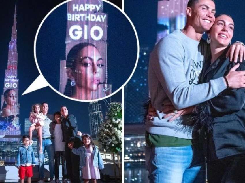 Ronaldo ndriçon Bujr Khalifën me imazhin dhe urimin e përzemërt për ditëlindjen e Georginës