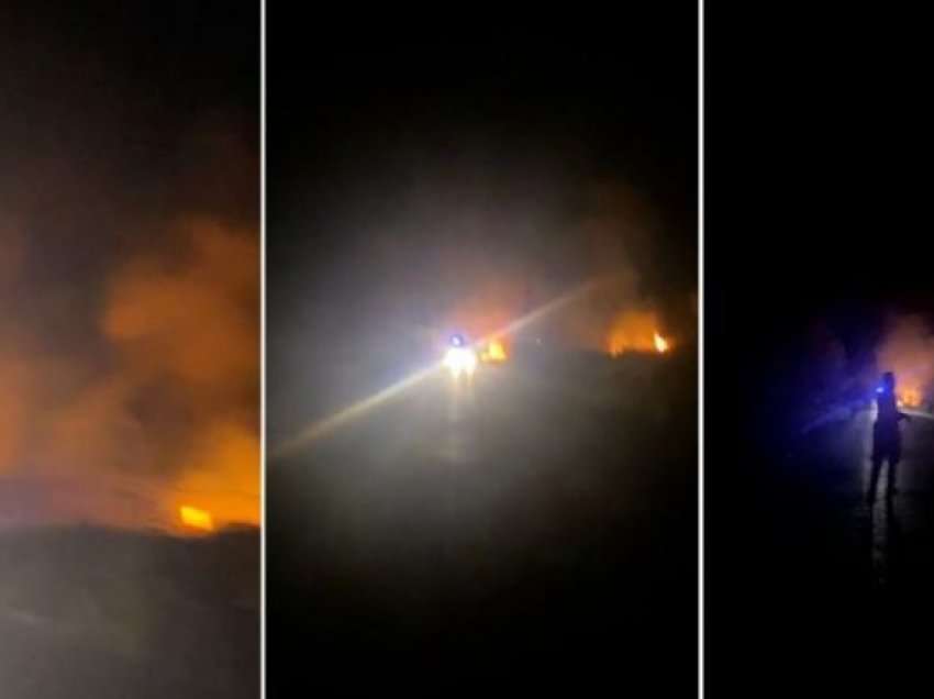Zjarr në zonën e ish-Uzinës së Baterive në Berat, shkrumbohen sipërfaqe të tëra
