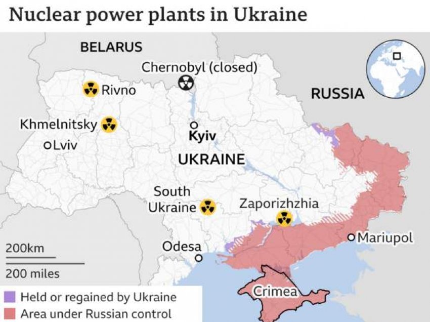 Ukraina mund të mbyllë centralin bërthamor në zonën e pushtuar nga Rusia