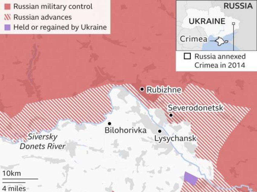 Luftimet intensive në rrugë po vazhdojnë në Severodonetsk