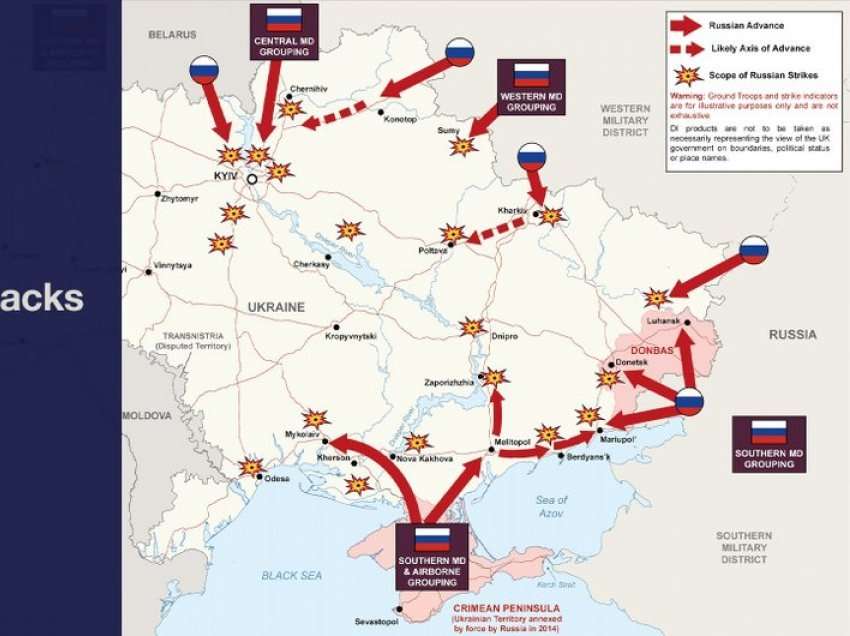 Britania nxjerr hartën që tregon zonat ku rusët po sulmojnë në Ukrainë