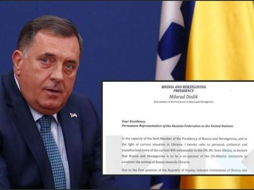 Manovra e radhës e Dodik, u përpoq të ndikonte në votën e ambasadorit të BeH në OKB për rezolutën rreth Ukrainës, ja nga kush u ndihmua?