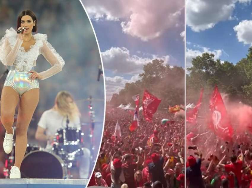 Tifozët e Liverpoolit bëjnë “nxemjen” para finales së Ligës së Kampionëve me hitin “One Kiss” nga Dua Lipa