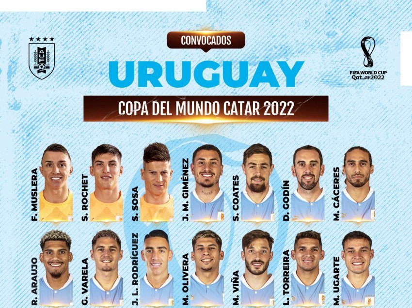 Uruguai publikon listën me futbollistët 