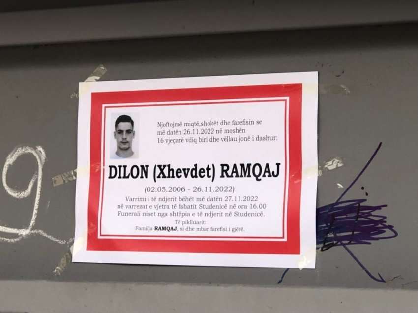 Sot varroset Dilon Ramqaj, 16-vjeçari që vdiq në bjeshkët e Junikut