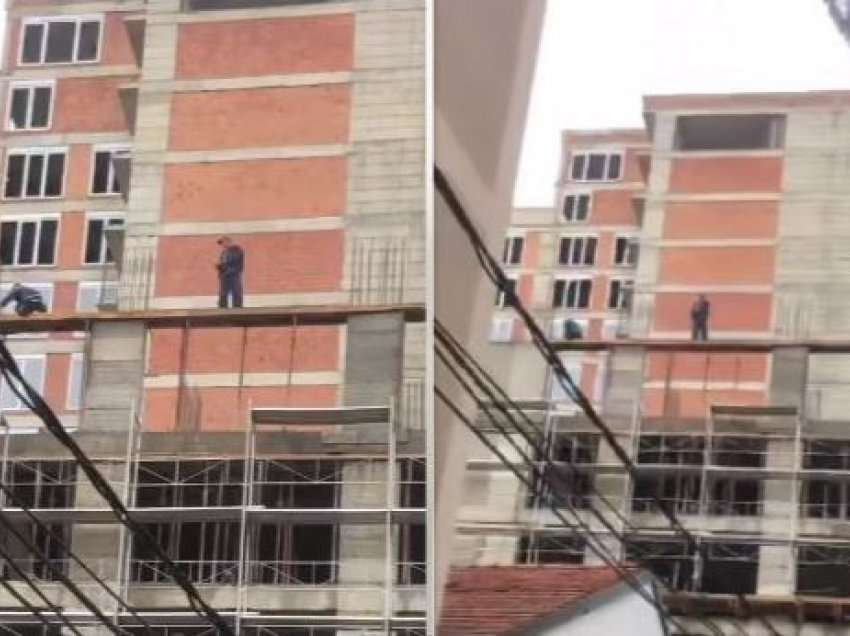 Pamje/ Zero siguri, punëtorët e ndërtimtarisë në Prishtinë rrezikojnë jetën në vendin e punës