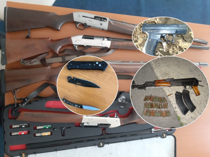 Sekuestrohen nëntë armë zjarri dhe dy thika në rajonin e Prishtinës