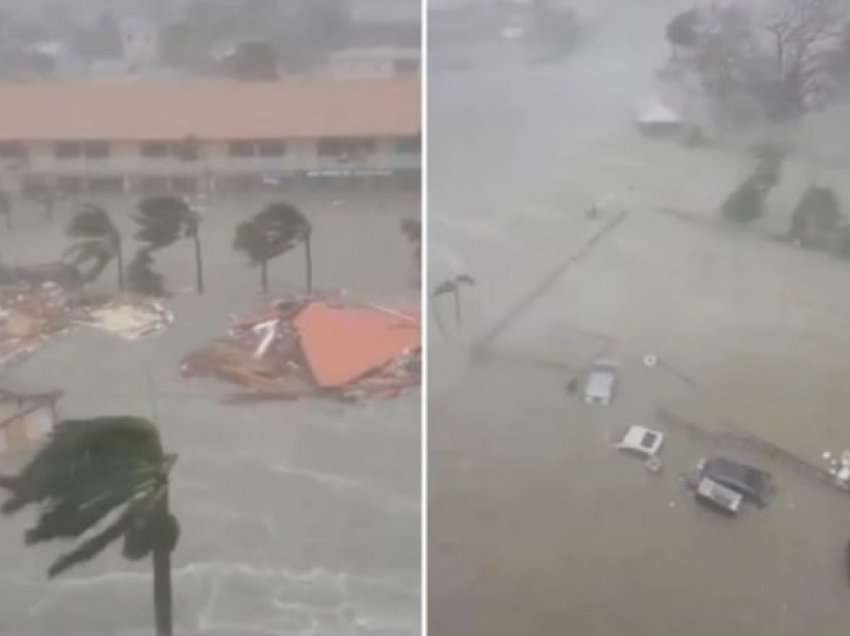 Pamjet tregojnë uraganin duke e shkatërruar një pjesë të qytetit të Floridas