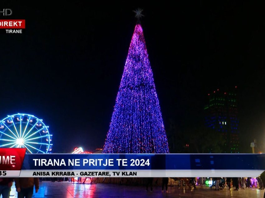 Në pritje të Vitit të Ri 2024/ Tirana në festë, qytetarë dhe turistë të huaj presin ndërrimin e viteve në Sheshin “Skënderbej”