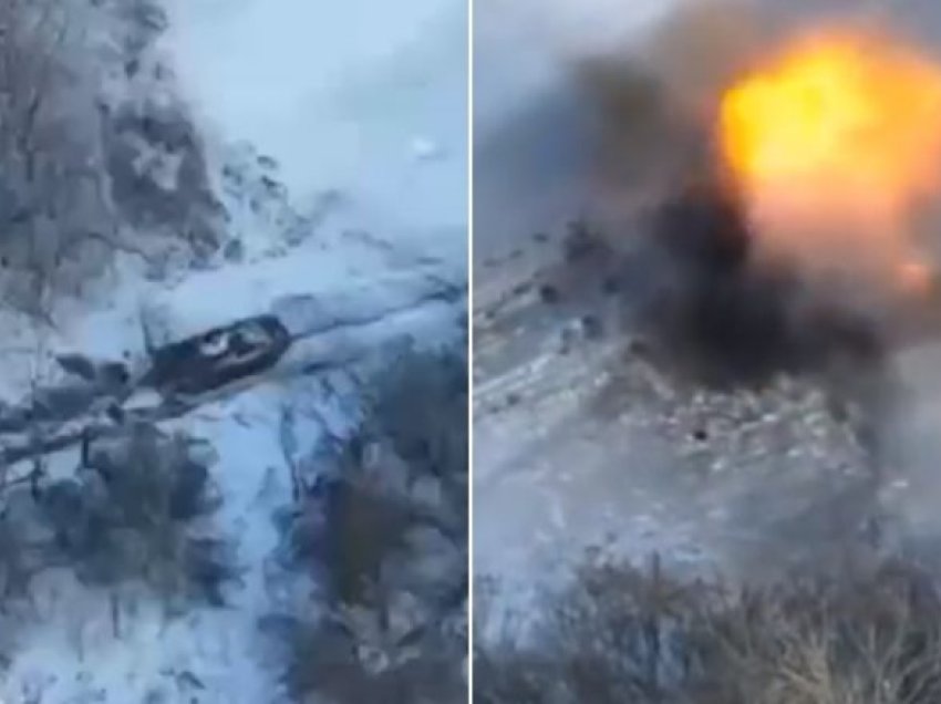 Pamje spektakolare, ushtari ukrainas sulmon tankun rus - ushtari i Putinit kërcen jashtë
