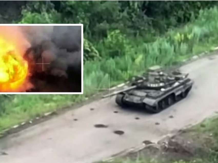 Momenti kur tanku rus shpërthen dhe shndërrohet “në një top të madh zjarri”