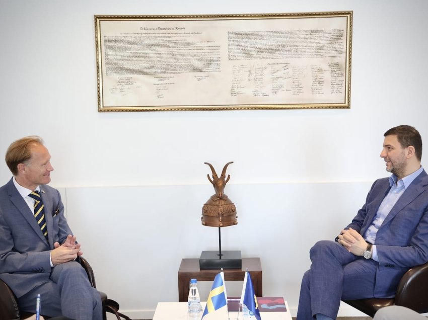 Krasniqi me ambasadorin e Suedisë: Pozicioni i PDK-së, mbajtja e zgjedhjeve të parakohshme