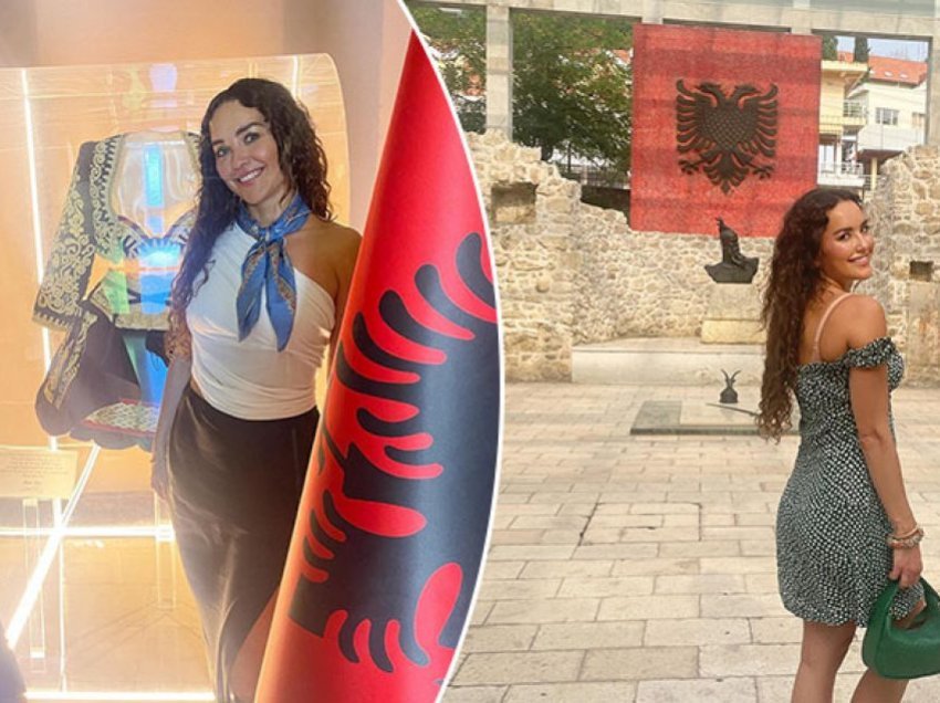 Motra e Rita Orës viziton Bashkinë e Tiranës ku është ekspozuar veshja tradicionale e Ritës dhe disa pika të tjera turistike