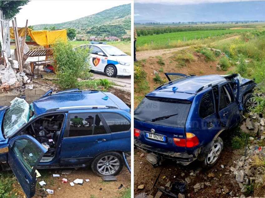 “BMW”-ja del nga rruga në Korçë, në gjendje të rëndë një person