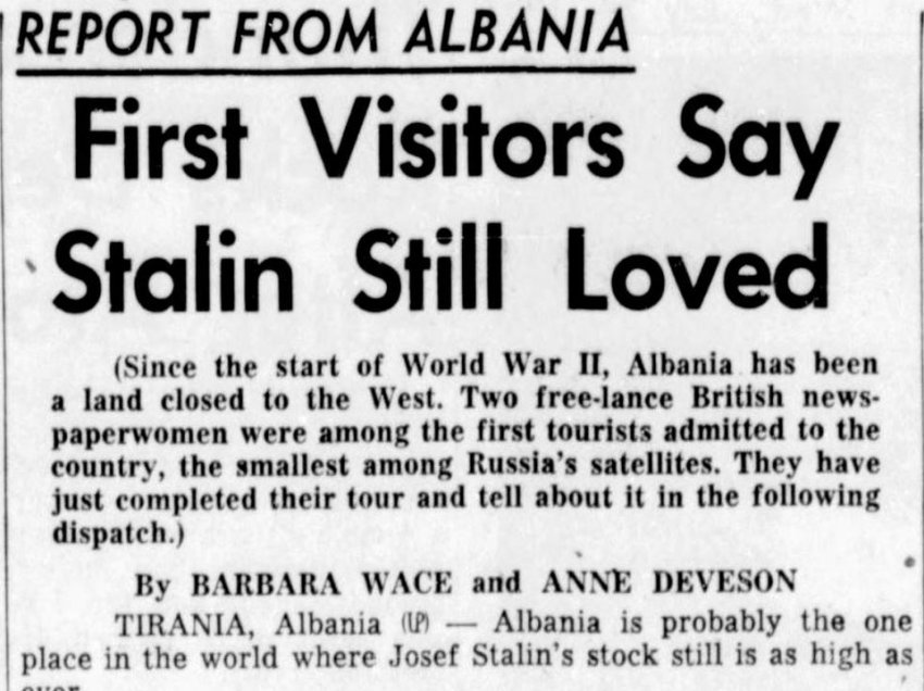 (1957)/ Rrëfimi i dy gazetareve të pavarura britanike mbi udhëtimin e tyre nëntë ditor në Shqipëri
