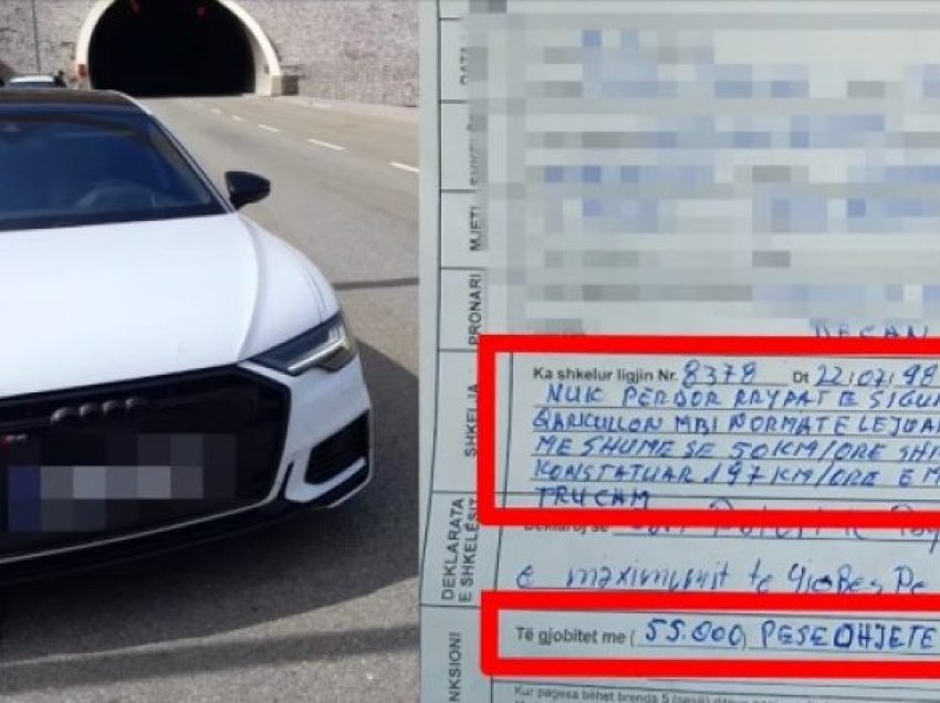 Voziti rreth 200 km/h në tunelin e Kalimashit, dënohet me afro 500 euro qytetari nga Kosova