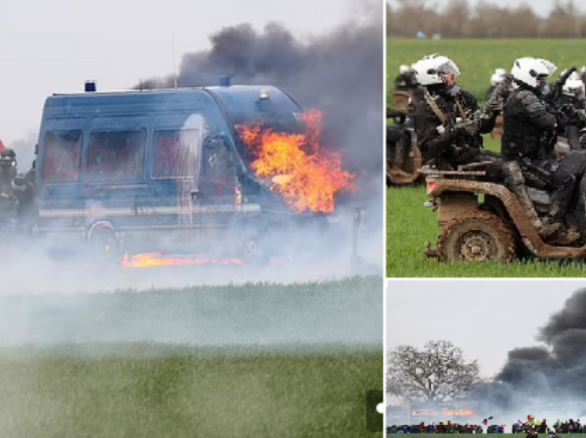 Turma djeg makinat e policisë me Molotov në përballjen rurale në qendër të Francës
