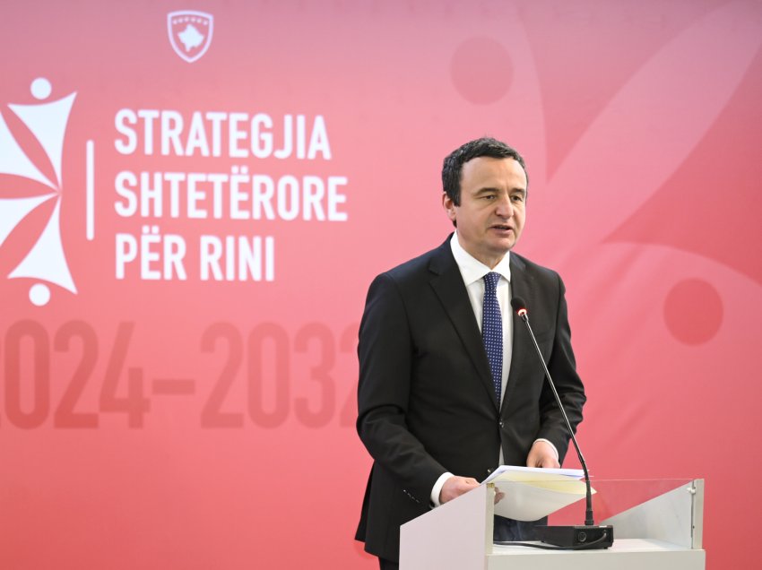 Kryeministri Kurti mori pjesë në prezantimin e procesit hartues të Strategjisë Shtetërore për Rini 2024-2032 dhe Planit të Veprimit 2024-2026